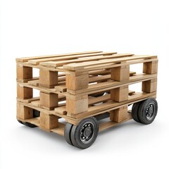 Pallet jack with load, neutral design, isolated on white background