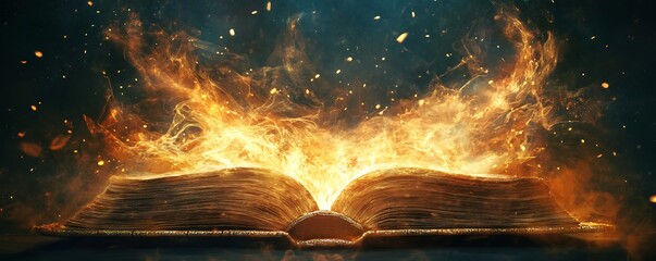 Mystical energy emanating from an ancient tome, a visual metaphor for the power knowledge