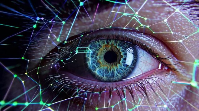 Futuristic eye tracking with digital neural network connections in high definition