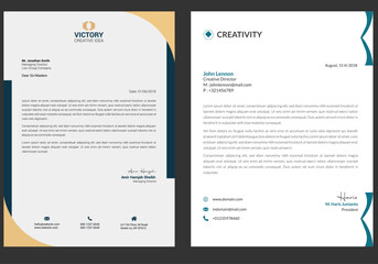 Clean and professional corporate company business letterhead template design.