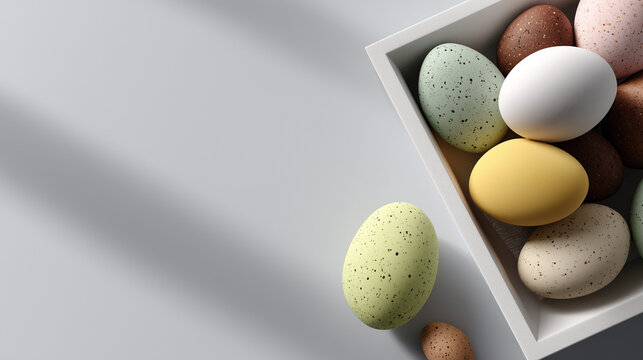 Clean Easter layout with decorative eggs, ideal for ads