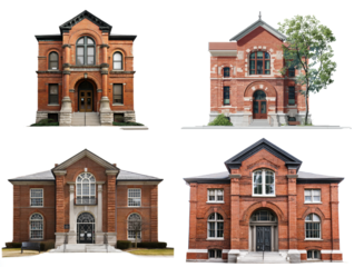 Brick Library Building Facade