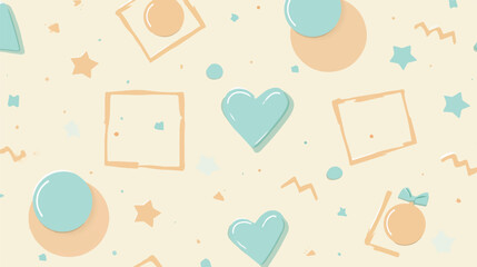 Pastel shapes arrange scattered decorative abstract background design