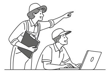 Office Collaboration. Business Leader Assisting Employee