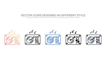Dj Turntable icon design with white background stock illustration