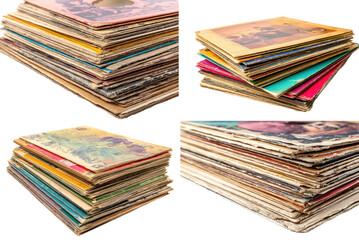 Vintage Vinyl Record Sleeves Stack