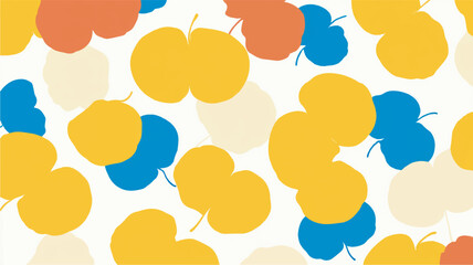 Colorful apple shapes overlap create patterned illustration design