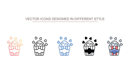 Popcorn Bucket icon design with white background stock illustration