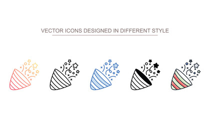Obraz premium Confetti Poppers icon design with white background stock illustration