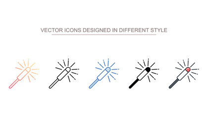 Sparklers icon design with white background stock illustration