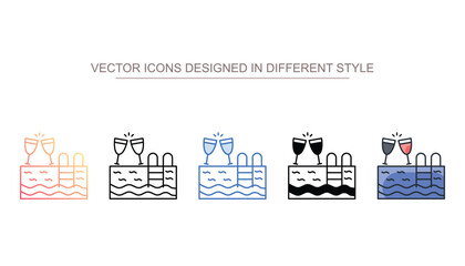 Pool Party icon design with white background stock illustration