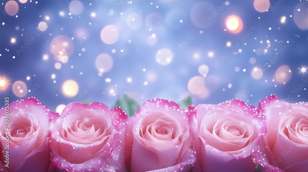 Aufkleber beautiful arrangement of pink roses set against a magical bokeh background creating a dreamy atmosph