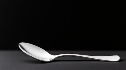 Sleek spoon on dark surface