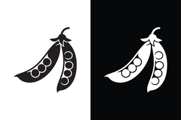 Fototapeta premium Snow pea icon vector on White Background ,Vector Art Illustration on white background.