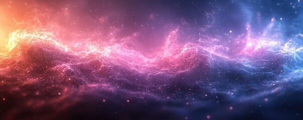 Fototapeta premium Colorful gradient display with pink and blue lighted space patterns