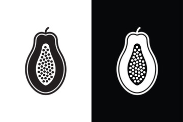 Papaya fruit icon vector on White Background ,Vector Art Illustration on white background.