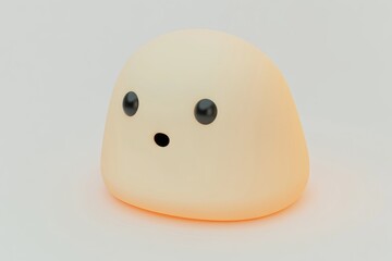 Fototapeta premium 3D rendered, light peach colored, surprised, round blob character