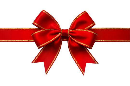 red ribbon and bow with gold isolated against transparent background png concept kurdele kurdale kurdela