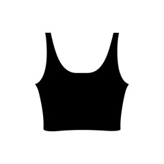 Simple Black Crop Top Vector Illustration Fashion Design Template