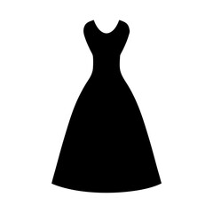 Simple Black ALine Dress Silhouette Fashion Illustration