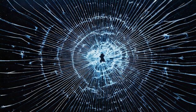 Padr&atilde;o de estilha&ccedil;os conc&ecirc;ntricos em vidro rachado