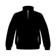 Black Fleece Jacket Half Zip Long Sleeve Sweatshirt Outerwear Apparel Clothing Item © pixostudio