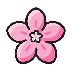 Fototapeta premium Emotional illustration with lucky four-leaf clover, lovely sunflowers and springtime cherry blossoms – a cute collection of designs with nature and happiness