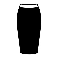 A Black and White Illustration of a Women's Pencil Skirt
