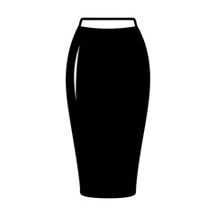 Black Pencil Skirt Fashion Design Icon Illustration Vector