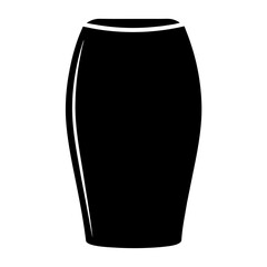 A Black and White Icon of a Classic Pencil Skirt for Women's Fashion