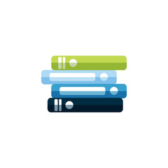 vector illustration of a set of books, folders files
