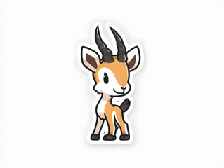 Vector illustration of a cute springbok