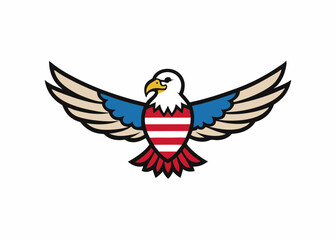 Obraz premium Eagle Emblem: A powerful eagle emblem, with outstretched wings and a bold design, embodying strength, freedom, and national pride.