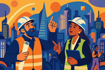 Engineers and Architects Planning a Modern City