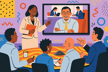 Hybrid Meeting with Remote Presenter and On-Site Team Collaboration