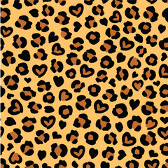 Cheetah Heart Print Pattern. Leopard background