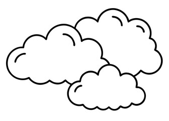 Fototapeta premium Skyward Whispers: A minimalist artistic rendition of three fluffy clouds, evokes a sense of serenity and dreams, offering a sense of freedom and boundless potential.