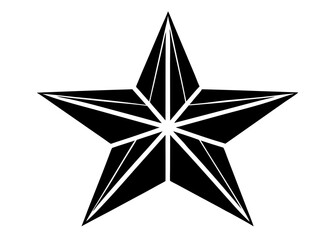 Obraz premium Geometric Star: A striking, graphic representation of a star, rendered with sharp angles and a dynamic sense of depth, set against a solid backdrop.