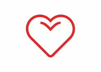 Heart Symbol of Love and Emotion: A minimalist icon depicting a red heart, symbolizing love, care, and affection, evoking feelings of warmth and connection, perfect for various creative projects.