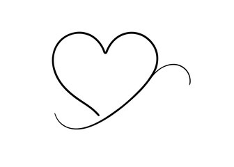 Fototapeta premium Hand-drawn heart: An elegant and minimal hand-drawn heart, representing the purest form of love. A perfect design, to convey emotions of affection, passion, or care.