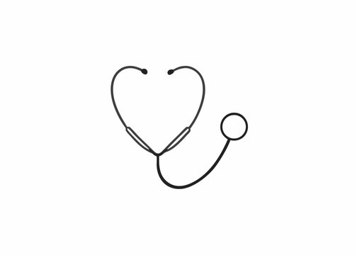 Stethoscope Symbol: A sleek, line-art illustration of a stethoscope, evoking a sense of care, medical diagnosis and professional expertise in the field of health.