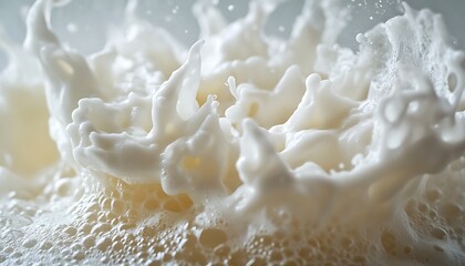 Milk Foam Splash Closeup