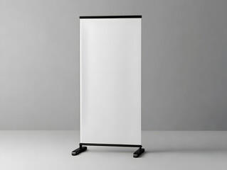 Blank mockup of Retractable Roller Banner Pop up. Trade show Exhibition Isolated background. For Marketing and Promotional Presentation Templates