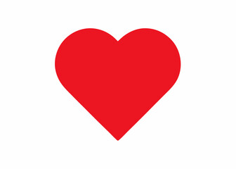 Simple Red Heart Icon: A vivid red heart isolated, symbolizing love, affection, and passion, with a clean and contemporary design.