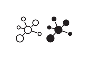 Molecule structure icon in outline and solid style Vector