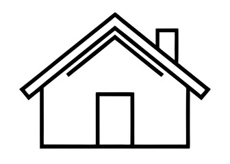 Simplified House Outline: A simple, clean illustration of a house, perfect for representing home, shelter, and real estate concepts.