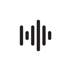 Minimal sound wave audio frequency icon Vector
