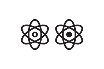 Atom symbol icon for science and energy Vector