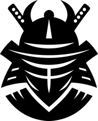 Minimalist Japanese Samurai Warrior Helmet Icon

