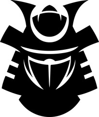 Bold Monochrome Samurai Helmet Design

